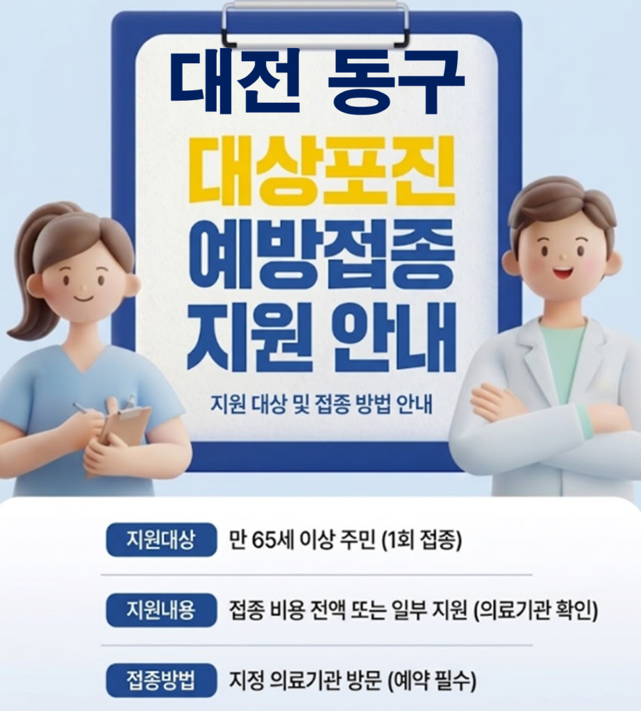 대전 동구 대상포진 보건소 접종 가격 및 저렴한 병원