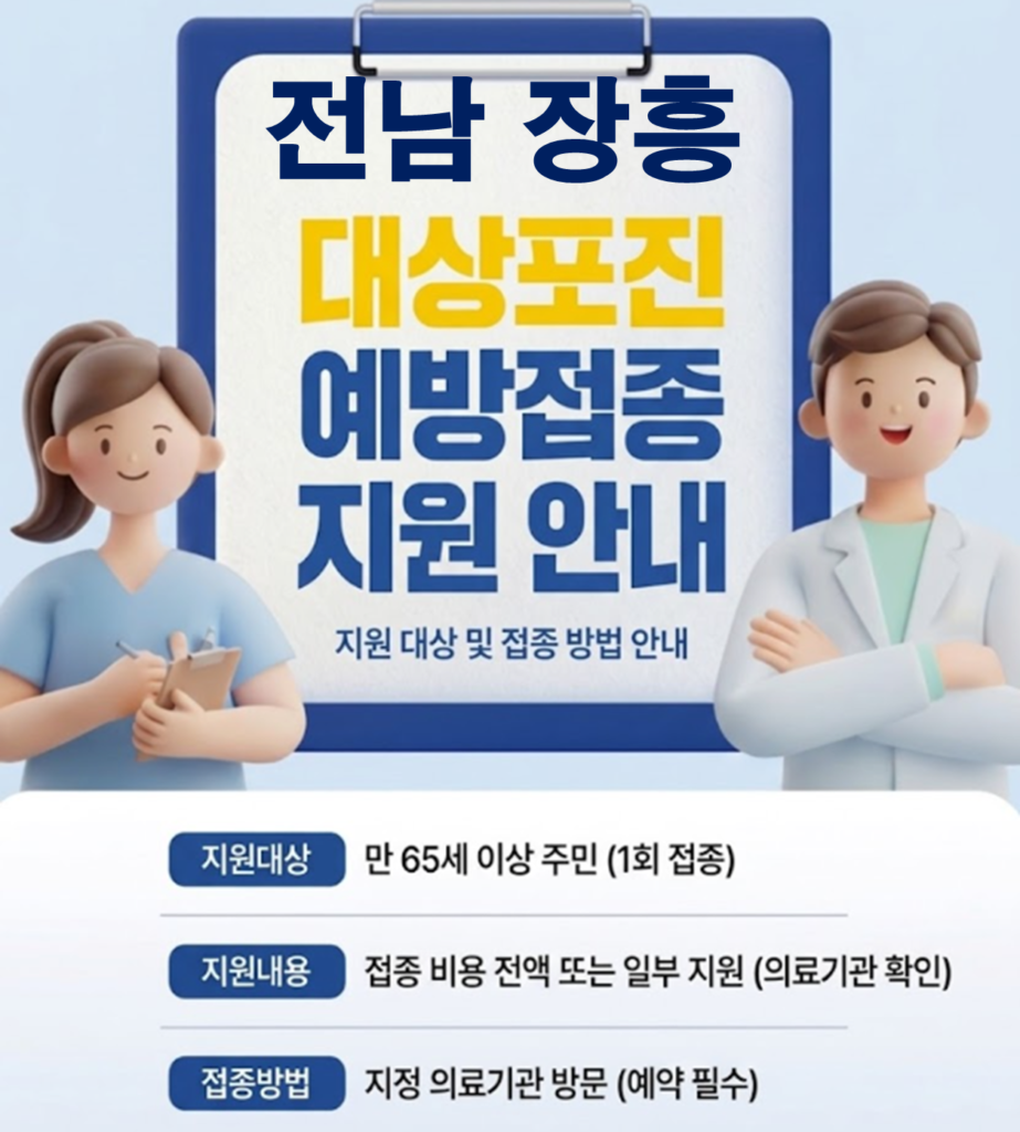 장흥 대상포진 보건소 접종 가격 및 저렴한 병원