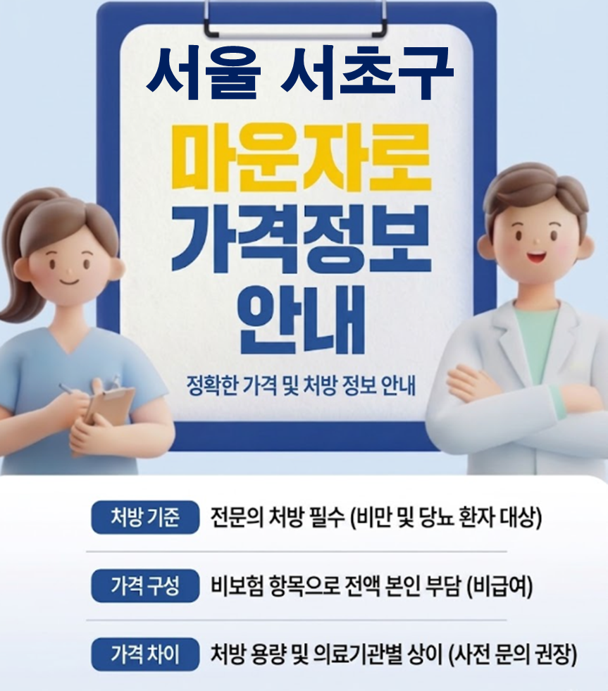 서초구 마운자로 한달 가격 및 저렴한 약국, 병원 안내