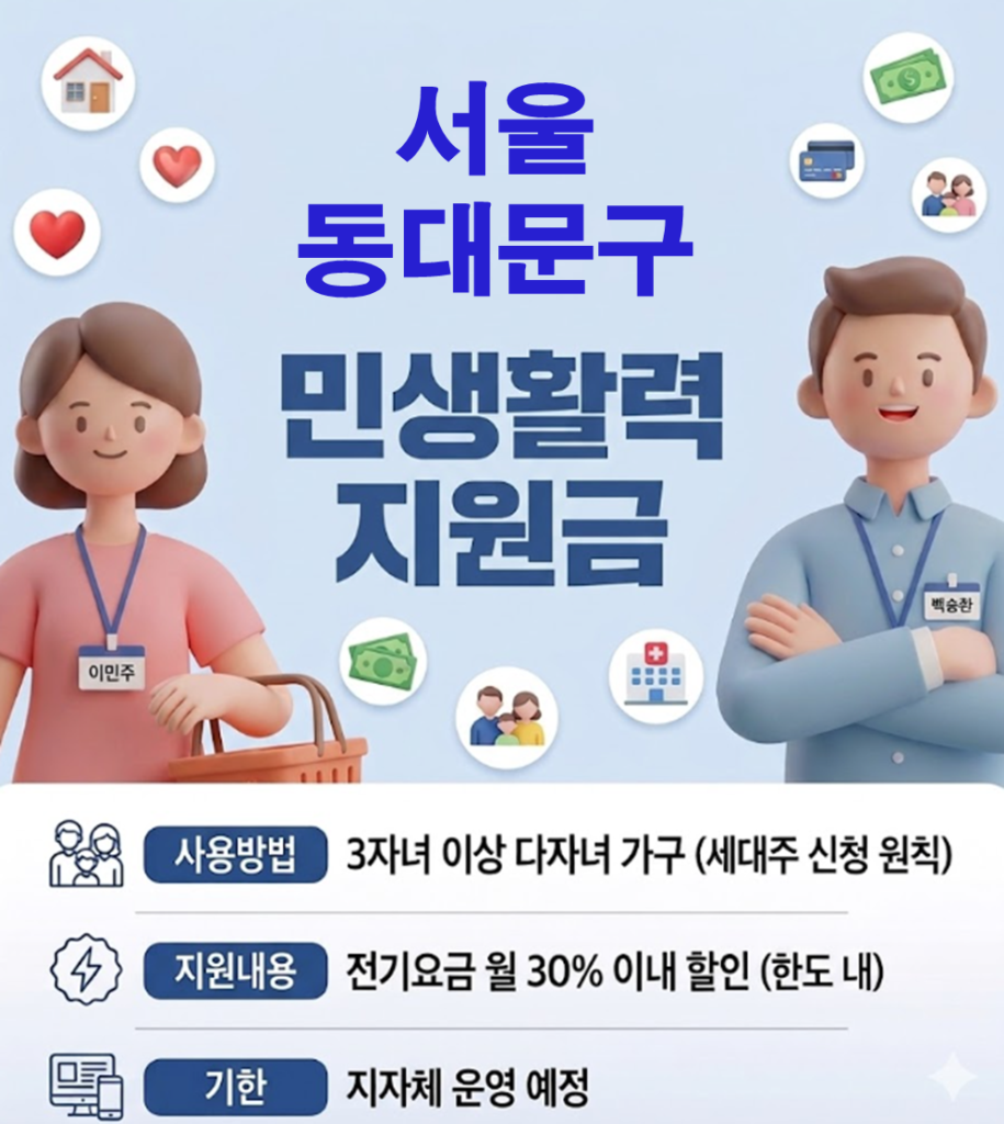 동대문구 민생활력지원금 지급 될까? (복지 혜택 정리)