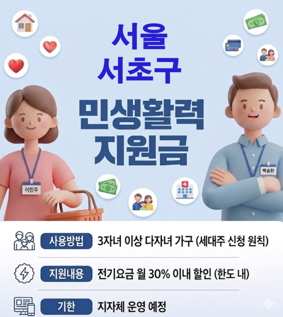 서초구 민생활력지원금 지급 될까? (복지 혜택 정리)