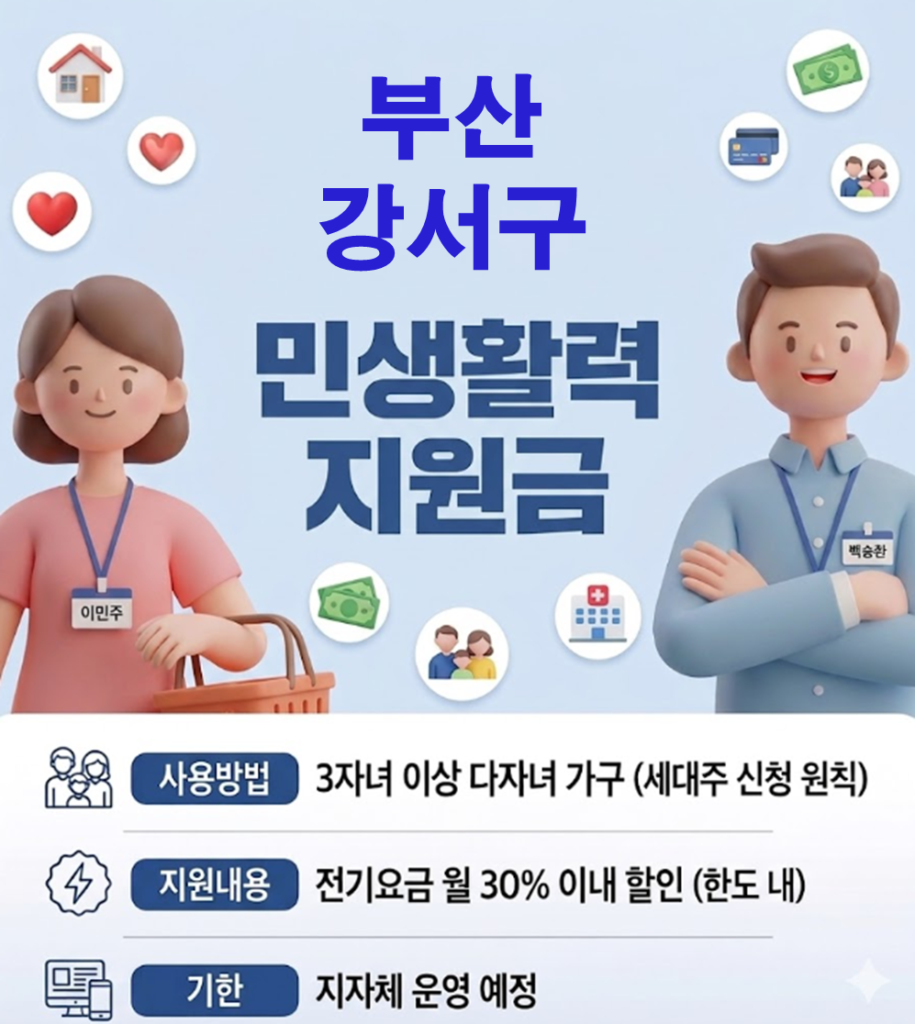 부산 강서구 민생활력지원금 지급 될까? (복지 혜택 정리)