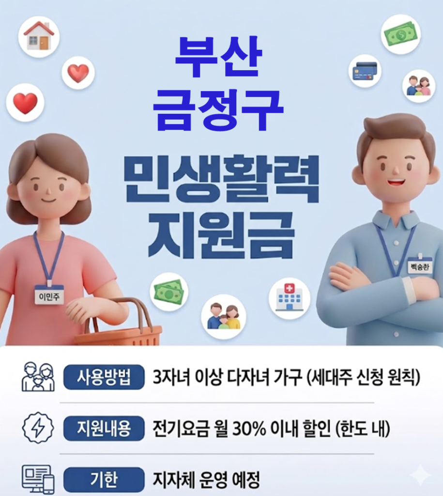 금정구 민생활력지원금 지급 될까? (복지 혜택 정리)