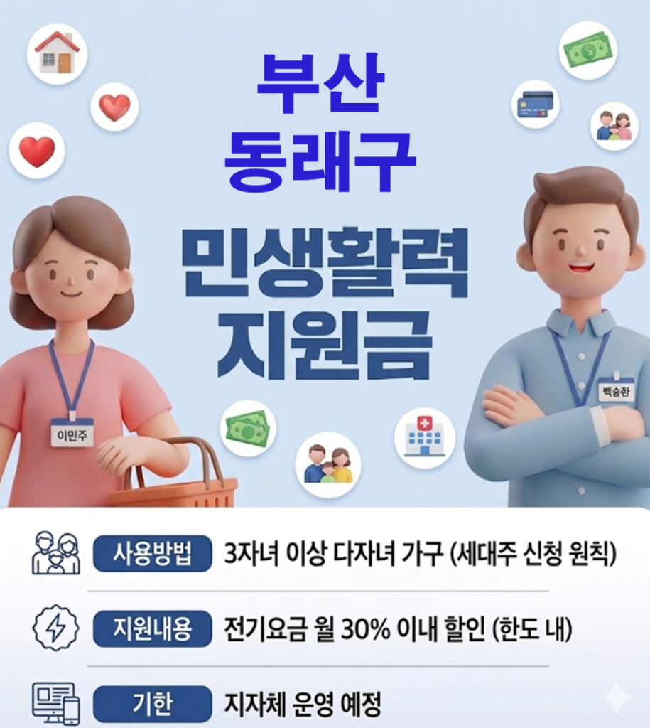 동래구 민생활력지원금 지급 될까? (복지 혜택 정리)
